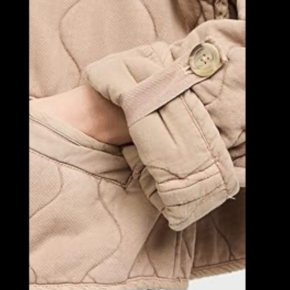 NWT FREE PEOPLE gwynnie quilted crop jacket in champagne diamonds size large - Picture 7 of 15